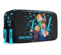 Get Trend Minecraft Astuccio Scuola Bambini, Leggero Astuccio 2 Scomparti Zip Rinforzate e 8 Elastici Fermapenne, Cancelleria Idea Regalo per Bambini Scuola (Multi Minecraft)