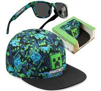 Get Trend Minecraft | Fortnite | Super Mario | Spongebob Cappello Baseball Occhiali da Sole Bambino Set, Protezione UV 100%, Essenziale Vacanze, Regalo per Ragazzi