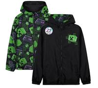 Get Trend Minecraft Giacca Impermeabile Bambino e Ragazzo, Creeper Giacca Antipioggia Reversibile, Idea Regalo per Ragazzi (9-10 Anni, Minecraft Reversibile)