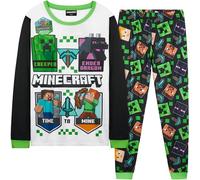 Get Trend Minecraft Pigiama Bambino Set, Lungo Pigiami Bambini Adolescenti Creeper Abbigliamento da Casa, Regalo Ragazzo (6-7 Anni, Multi Minecraft)