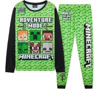 Get Trend Minecraft Pigiama Bambino Set, Lungo Pigiami Bambini Adolescenti Creeper Abbigliamento da Casa, Regalo Ragazzo (6-7 Anni, Verde Minecraft)
