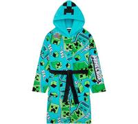Get Trend Minecraft Vestaglia Bambino e Adolescenti, Creeper Vestaglie in Pile con Cappuccio, Gamer Regalo Ragazzo (11-12 Anni, Blu Minecraft)