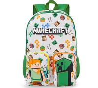 Get Trend Minecraft Zaino Scuola Ragazzo, 46 cm Borsa Zaino Multi-Scomparto e Spallacci Regolabili per Scuola e Gite Idea Regalo Ragazzo (Bianco/Multi Minecraft)