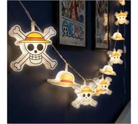 Get Trend One Piece 3D Stringa Luci LED, 10 Pz Bianco LED Lucine Fatate, Funziona a Batteria e con 2 Modalità Lightning, Straw Hat Skull Interno Decorazioni Casa & Camera da Letto, Regalo Anime