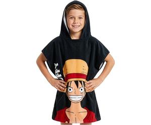 Get Trend One Piece Asciugamani Bagno Telo Mare con Cappuccio per Bambini Ragazzi Asciugamano Cotone per Spiaggia Bagno Nuoto (Nera One Piece, 9-14 Anni)