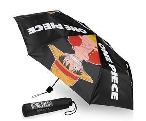 Get Trend One Piece Ombrello Pieghevole Bambini Adolescenti Adulti Compatto Ombrelli Antivento Scuola Viaggio Idee Regalo (Nero One Piece)