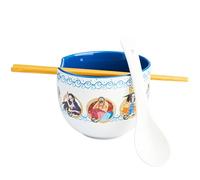 Get Trend One Piece Set Ciotole Ramen 600ml, Ciotola di Spaghetti di Riso Giapponesi con Cucchiaino Ceramica e Bacchette di Bambù, Adatto al Microonde (Multi One Piece)