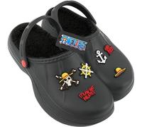 Get Trend One Piece Zoccoli Bambino e Adolescenti, Invernale Fodera in Pile Pantofole Invernali, Cinturino Slip-on, Anime Regalo Ragazzo (38/39 EU, Nero One Piece)