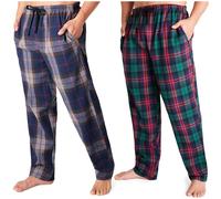 Get Trend Pantaloni Pigiama Uomo e Adolescenti M-3XL, Pacco da 2 Caldo e Traspirante Pantalone con Tasche Regali per Lui (XL, Verde, 2)