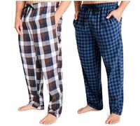 Get Trend Pantaloni Pigiama Uomo e Adolescenti M-3XL, Pacco da 2 Caldo e Traspirante Pantalone con Tasche Regali per Lui (XL, Blu Marine, 2)