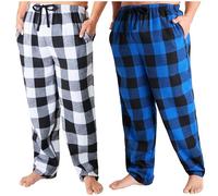 Get Trend Pantaloni Pigiama Uomo e Adolescenti M-3XL, Pacco da 2 Caldo e Traspirante Pantalone con Tasche Regali per Lui (M, Nero, 2)