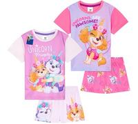 Get Trend Paw Patrol Pigiama Bambina Estivo Corto 2 Pacco Pigiami Bimba Everest Skye Abbigliamento da Casa Idee Regalo (7-8 Anni, Viola Paw Patrol, 2)