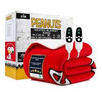 Get Trend Peanuts Snoopy Coperta Elettrica King Size 230x265cm, Plaid in Pile Sherpa, 9 Impostazioni Calore e 12-Ore Timer Spegnimento Automatico (Rosso Snoopy, King EU)
