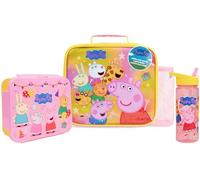 Get Trend Peppa Pig Borraccia, Borsa Porta Pranzo e Porta Merenda Bambini, 3Pz Set, Materiale Scolastico, BPA Gratuito, A Prova di Perdite (Multi Peppa Pig)