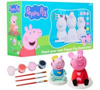 Get Trend Peppa Pig Dipingi il Tuo Set per Bambini e Bambina, Figurine in Gesso Acquerelli Set Pittura Bambini, DIY Kit per Dipingere, Regalo Bambini (Multi Peppa Pig)