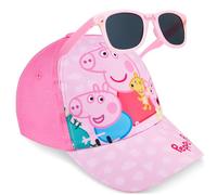 Get Trend Peppa Pig Occhiali da Sole Cappello Bambina Set, Regolabile Cappellini con Visiera 100% UV Protezione, Regalo Bambina (Rosa Peppa Pig)