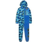 Get Trend Pile Tuta Intera Bambino Adolescenti, Accogliente Pigiama Intero Bambini Cappuccio con Design Gioco, Regalo Ragazzo (9-10 Anni, Blu Gioco)