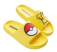 Get Trend Pokemon Ciabatte da Spiaggia per Ragazzi, Pikachu Gengar Snorlax Antiscivolo Pantofole da Bagno Bambini, Scarpe da Piscina Interno Esterno Estive 29-38 (27/28 EU, Giallo Chunky)