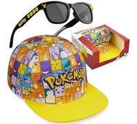 Get Trend - Pokemon Occhiali da Sole Bambino & Cappello Baseball Set, Cappello con Visiera & Occhiali Sole UV400, Regalo Bambini (Giallo/Multi Pokemon Set)