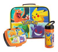 Get Trend Pokemon Set Porta Pranzo Bambini con Borsa Termica, Lunch Box, Borraccia, Porta Merenda Termico per Scuola e Tempo Libero, Idea Regalo Bambino (Multi Pokemon)