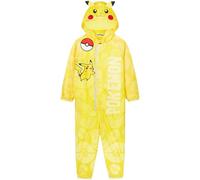 Get Trend Pokemon Tuta Antipioggia Bambino Cappuccio Fodera in Pile Tuta Impermeabile Completo Regalo Ragazzo (5-6 Anni, Giallo Pikachu)