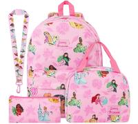 Get Trend Principesse Disney Zaino Scuola in Velluto a Coste, 4 Pezzi