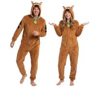 Get Trend Scooby Doo Pigiama Uomo Intero in Pile S-3XL | Costume Completo Tuta Intera con Cappuccio, Zip Frontale e 2 Tasche, Pigiami Morbido e Caldo per Invernale, Regalo per Uomo