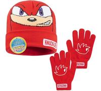 Get Trend SONIC THE HEDGEHOG Berretto e Guanti Invernali Bambino 4-12 Anni, Calda Accogliente Accessori Invernali, Regalo Bambino (4-12 Anni, Rosso Knuckles, 2)