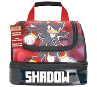 Get Trend SONIC THE HEDGEHOG Borsa Porta Pranzo Bambini Adolescenti Adulti Isolato Porta Pranzo con Scomparti Porta Merenda per Picnic Lavoro Scolastico (Nera Shadow)