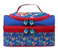 Get Trend Sonic The Hedgehog Borsa Termica Porta Pranzo Bambini con Scomparti a Due Piani Chiusura Zip e Maniglia Borsa Pranzo per Picnic Scuola Regali Bambini (Blu/Rosso Sonic)