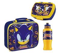 Get Trend Sonic The Hedgehog Borsa Termica Porta Pranzo per Bambini - Set Gadget Sonic per Scuola con Lunch Box Borsa Termica Bambini e Borraccia Bimbo Regali per Gamer