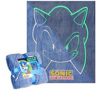 Get Trend SONIC THE HEDGEHOG Coperta che si Illumina al Buio 130x150cm, Coperte Pile per Divano e Letto, Si Illumina Dopo 15-30 Minuti, Accessori Letto (Blu Sonic)