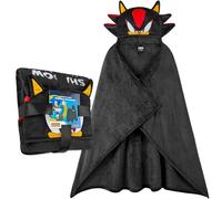 Get Trend Sonic The Hedgehog Coperta con Cappuccio 3D per Bambini, Plaid in Pile Caldo, 130x90cm, Coperta Indossabile, Idea Regalo Bambini (Nero Shadow)