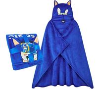 Get Trend Sonic The Hedgehog Coperta con Cappuccio 3D per Bambini, Plaid in Pile Caldo, 130x90cm, Coperta Indossabile, Idea Regalo Bambini (Blu Sonic)