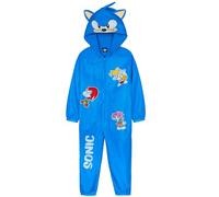 Get Trend SONIC THE HEDGEHOG Tuta Antipioggia Bambino e Bimbo con Cappuccio, Fodera in Pile, Completo Impermeabile Bambini, Idea Regalo Ragazzo (5-6 Anni, Blu Sonic)
