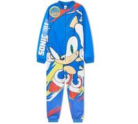 Get Trend Sonic The Hedgehog Tuta Intera per Bambino 4-10 Anni, Pile Pigiama Intero Bambini, Gamer Regalo Bambino (6-7 Anni, Blu Speed Sonic)