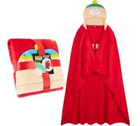 Get Trend South Park Coperta con Cappuccio per Donne, Bambini e Adolescenti 130x150 cm, Poncho Plaid in Pile Caldo, Coperta Indossabile Morbido, Idea Regalo Originale (Rosso South Park)