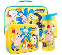 Get Trend SpongeBob Set Porta Pranzo Bambini, 3 Pezzi Borsa Termica Porta Pranzo, Bento Box e Senza BPA Borraccia Bambini, Regalo Ragazzo (Multi SpongeBob)