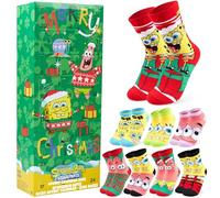 Get Trend SpongeBob SquarePants Calendario Avvento Calzini 2025 Bambini e Adolescenti, Calze Calde 31-36, 24 Giorni Calendario Dell'avvento con Regali (Multi SpongeBob)