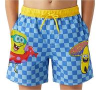 Get Trend Spongebob Squarepants Costume Mare Bambino 4-12 Anni, Pantaloncini Corti Piscina con Rete Interna, UPF 50+, Regalo Estiva (4-5 Anni, Blu Spongebob)