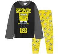 Get Trend Spongebob Squarepants Pigiama Bambino 3-8 Anni, Set Morbido Manica Lunga Pigiami Bambini, Regali per Lui (5-6 Anni, Grigio Spongebob)