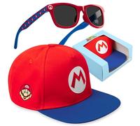 Get Trend Super Mario Cappello Baseball Occhiali da Sole Bambino Set, Protezione UV 100%, Essenziale Vacanze, Regalo per Ragazzi (Rosso Super Mario)