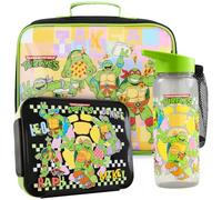 Get Trend Tartarughe Ninja Set Porta Pranzo Bambini 3 Pezzi con Borsa Termica, Lunch Box, Borraccia, Porta Merenda Termico per Scuola e Tempo Libero, Idea Regalo Bambino (Multi TMNT)