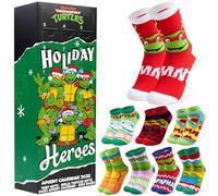 Get Trend Teenage Mutant Ninja Turtles Calendario Avvento Calzini 2025 Bambino e Adolescenti, Calze Calde 31-36, 24 Giorni Calendario Dell'avvento con Regali (Multi Turtles)