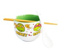 Get Trend Teenage Mutant Ninja Turtles Set Ciotole Ramen 600ml, Ciotola di Spaghetti di Riso Giapponesi con Cucchiaino Ceramica e Bacchette di Bambù, Adatto al Microonde (Multi TMNT)
