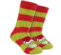 Get Trend The Grinch Calze Pantofole Donna e Adolescenti EU 35-41, Calzini Pile Antiscivolo, Regali per Lei (35/41 EU, Rosso/Verde The Grinch)