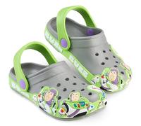 Get Trend Toy Story Buzz Lightyear Zoccoli da Ragazzo, Clogs da Giardino Suola Antiscivolo e Cinturino, Ciabatte Slip-on (34/35 EU, Grigio/Verde Buzz)