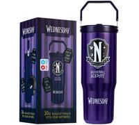 Get Trend Wednesday Bicchiere Termico con Cannuccia e Maniglia Metallo Tazza da
