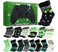 Get Trend Xbox Calendario Avvento 2025 con 24 Coppie Calzini Bambini Adolescenti, 35-40, Natale Calendario Avvento Gamer, Regali Originali (Verde Xbox)