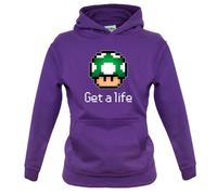 Get Un Life Fungo - Bambini Felpa con Cappuccio Pixel Gioco Console Livello Up